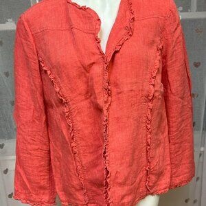 #152 Chico's Red Dress Shirt Size 3 (16)